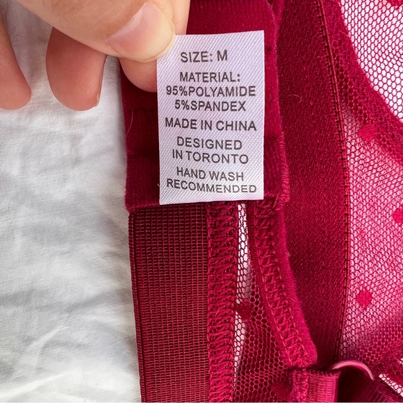 Knotty Knickers The Blushing Rose Sheer Polkadot Bralette, M - Picture 11 of 12